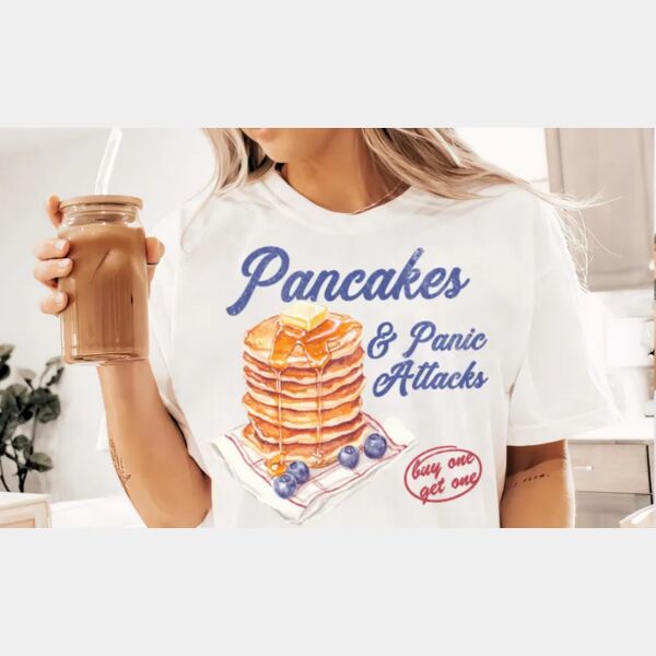 Pancakes and Panic Attacks Vintage Style T-Shirt Thumbnail
