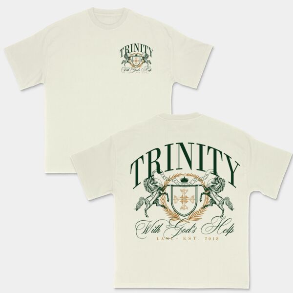 Trinity Apparel "With God's Help" Tee Cream/Black Thumbnail